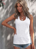 Scoop Neck Basic Solid Tank Top