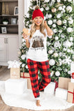 Leopard Christmas Tree Graphic Crew Neck T Shirt