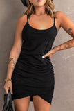 Spaghetti Straps Ruched Mini Dress