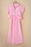 Textured Ruffled Sleeve Wide Leg Pants Set