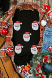 Faux Sequin Christmas Claus Pattern Crewneck T Shirt