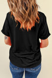 Faux Sequin Christmas Claus Pattern Crewneck T Shirt