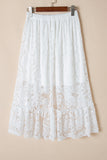 Lace Ruffled High-low Hem Midi Skirt