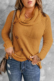 Buttoned Wrap Turtleneck Sweater
