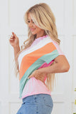 Color Block Patchwork Seamed T Shirt