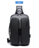BANGE Men's Chest Pack Casual Crossbody Bags Male USB Charging Shoulder Bag Oxford Messenger Bag Waterproof Large Capacity 2021