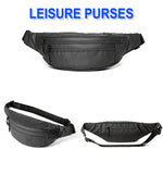 Men Fanny Pack with Anti-theft Zip, Waterproof Sports Outdoor Sling Bag, Adjustable Crossbody Belt Bag for Travel Walk Cycling