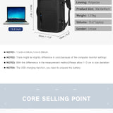 INRNN Large Capacity Men Backpack 15.6 inch Laptop Backpacks Waterproof Oxford Travel Business Backpack Male Expandable Bagpack