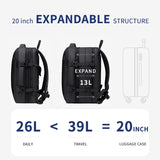 INRNN Expandable Backpack Men 17inch Laptop Backpacks 39L Waterproof Anti Theft Backpack Male Large Capacity Travel Business Bag