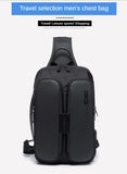 BANGE Men's Chest Pack Casual Crossbody Bags Male USB Charging Shoulder Bag Oxford Messenger Bag Waterproof Large Capacity 2021