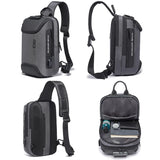 Bange Multi functional Men's Oxford Crossbody Bag Anti-theft Shoulder Bags Short Trip Messenger USB Charging Chest Bag Pack