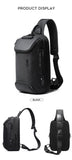 Bange Multi functional Men's Oxford Crossbody Bag Anti-theft Shoulder Bags Short Trip Messenger USB Charging Chest Bag Pack