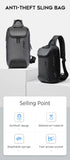 Bange Multi functional Men's Oxford Crossbody Bag Anti-theft Shoulder Bags Short Trip Messenger USB Charging Chest Bag Pack