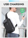 Bange Multi functional Men's Oxford Crossbody Bag Anti-theft Shoulder Bags Short Trip Messenger USB Charging Chest Bag Pack