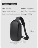 BANGE New Multifunction USB Crossbody Bag Shoulder Bag Man TPU Waterproof Travel Sling Messenger Pack Chest Bag for Male