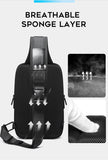 Bange Multi functional Men's Oxford Crossbody Bag Anti-theft Shoulder Bags Short Trip Messenger USB Charging Chest Bag Pack