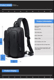 BANGE Men's Chest Pack Casual Crossbody Bags Male USB Charging Shoulder Bag Oxford Messenger Bag Waterproof Large Capacity 2021