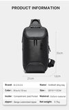 Bange Multi functional Men's Oxford Crossbody Bag Anti-theft Shoulder Bags Short Trip Messenger USB Charging Chest Bag Pack
