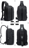 BANGE Men's Chest Pack Casual Crossbody Bags Male USB Charging Shoulder Bag Oxford Messenger Bag Waterproof Large Capacity 2021