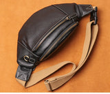 GURO Men's Real Leather Chest Bag High Quality Deluxe Waist Bag Outdoor Sports Sling Bag multifunctional Satchel Daily Crossbody