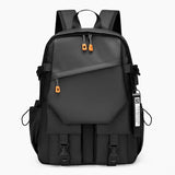 Nylon Zipper Solid Color Large Capacity USB New Backpack Leisure Travel Outdoor Academy Wind Backpack Waterproof Wear-resistant