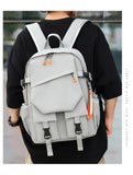 Nylon Zipper Solid Color Large Capacity USB New Backpack Leisure Travel Outdoor Academy Wind Backpack Waterproof Wear-resistant