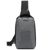 Men's Chest Bag Waterproof Travel Messenger Bag With USB Port Lightweight Hard Shell Shoulder Bag Stylish Biker Bag