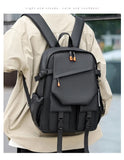 Nylon Zipper Solid Color Large Capacity USB New Backpack Leisure Travel Outdoor Academy Wind Backpack Waterproof Wear-resistant
