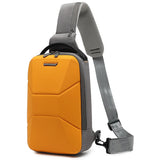 Men's Chest Bag Waterproof Travel Messenger Bag With USB Port Lightweight Hard Shell Shoulder Bag Stylish Biker Bag