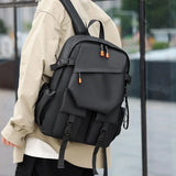 Nylon Zipper Solid Color Large Capacity USB New Backpack Leisure Travel Outdoor Academy Wind Backpack Waterproof Wear-resistant