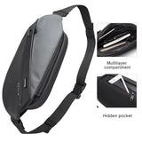 BANGE Big Capacity Waterproof Multifunction Crossbody Bag Men Shoulder Bag Male Sling Chest Bags For Waist Belt Matching