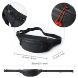 Men Fanny Pack with Anti-theft Zip, Waterproof Sports Outdoor Sling Bag, Adjustable Crossbody Belt Bag for Travel Walk Cycling