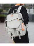 Nylon Zipper Solid Color Large Capacity USB New Backpack Leisure Travel Outdoor Academy Wind Backpack Waterproof Wear-resistant
