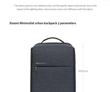 New Xiaomi Minimalist Urban Backpack 2 Men's and Women's 15.6 Inch Laptop USB Travel Backpack 20L Notebook Backpack Waterproof