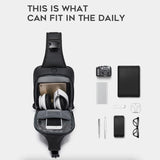 BANGE Male Shoulder Bags USB Charging Crossbody Bags Men Anti Theft Chest Bag School Summer Short Trip Messengers Bag