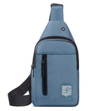Solid color oxford fabric multi-pocket chest bag, casual sports slash waist chest bag for going out and daily commuting