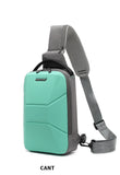 Men's Chest Bag Waterproof Travel Messenger Bag With USB Port Lightweight Hard Shell Shoulder Bag Stylish Biker Bag