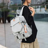 Nylon Zipper Solid Color Large Capacity USB New Backpack Leisure Travel Outdoor Academy Wind Backpack Waterproof Wear-resistant