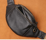 GURO Men's Real Leather Chest Bag High Quality Deluxe Waist Bag Outdoor Sports Sling Bag multifunctional Satchel Daily Crossbody
