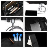 Men's Chest Bag Waterproof Travel Messenger Bag With USB Port Lightweight Hard Shell Shoulder Bag Stylish Biker Bag