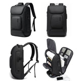 BANGE Fashion Anti-theft New Style Big Capacity USB Charging Backpack Water-resistant Oxford Casual Travel Bag for Male Mochila
