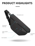 BANGE Men Oxford Waterproof Multifunction Hard Shoulder Bags Messenger Chest Sling Crossbody Bags Travel For 7.9 inch iPad