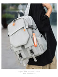 Nylon Zipper Solid Color Large Capacity USB New Backpack Leisure Travel Outdoor Academy Wind Backpack Waterproof Wear-resistant