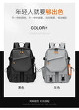 Nylon Zipper Solid Color Large Capacity USB New Backpack Leisure Travel Outdoor Academy Wind Backpack Waterproof Wear-resistant