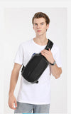 BANGE Male Shoulder Bags USB Charging Crossbody Bags Men Anti Theft Chest Bag School Summer Short Trip Messengers Bag