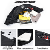 Men Fanny Pack with Anti-theft Zip, Waterproof Sports Outdoor Sling Bag, Adjustable Crossbody Belt Bag for Travel Walk Cycling