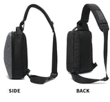 Men's Chest Bag Waterproof Travel Messenger Bag With USB Port Lightweight Hard Shell Shoulder Bag Stylish Biker Bag