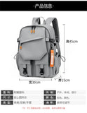 Nylon Zipper Solid Color Large Capacity USB New Backpack Leisure Travel Outdoor Academy Wind Backpack Waterproof Wear-resistant