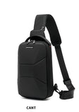 Men's Chest Bag Waterproof Travel Messenger Bag With USB Port Lightweight Hard Shell Shoulder Bag Stylish Biker Bag