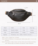 GURO Men's Real Leather Chest Bag High Quality Deluxe Waist Bag Outdoor Sports Sling Bag multifunctional Satchel Daily Crossbody